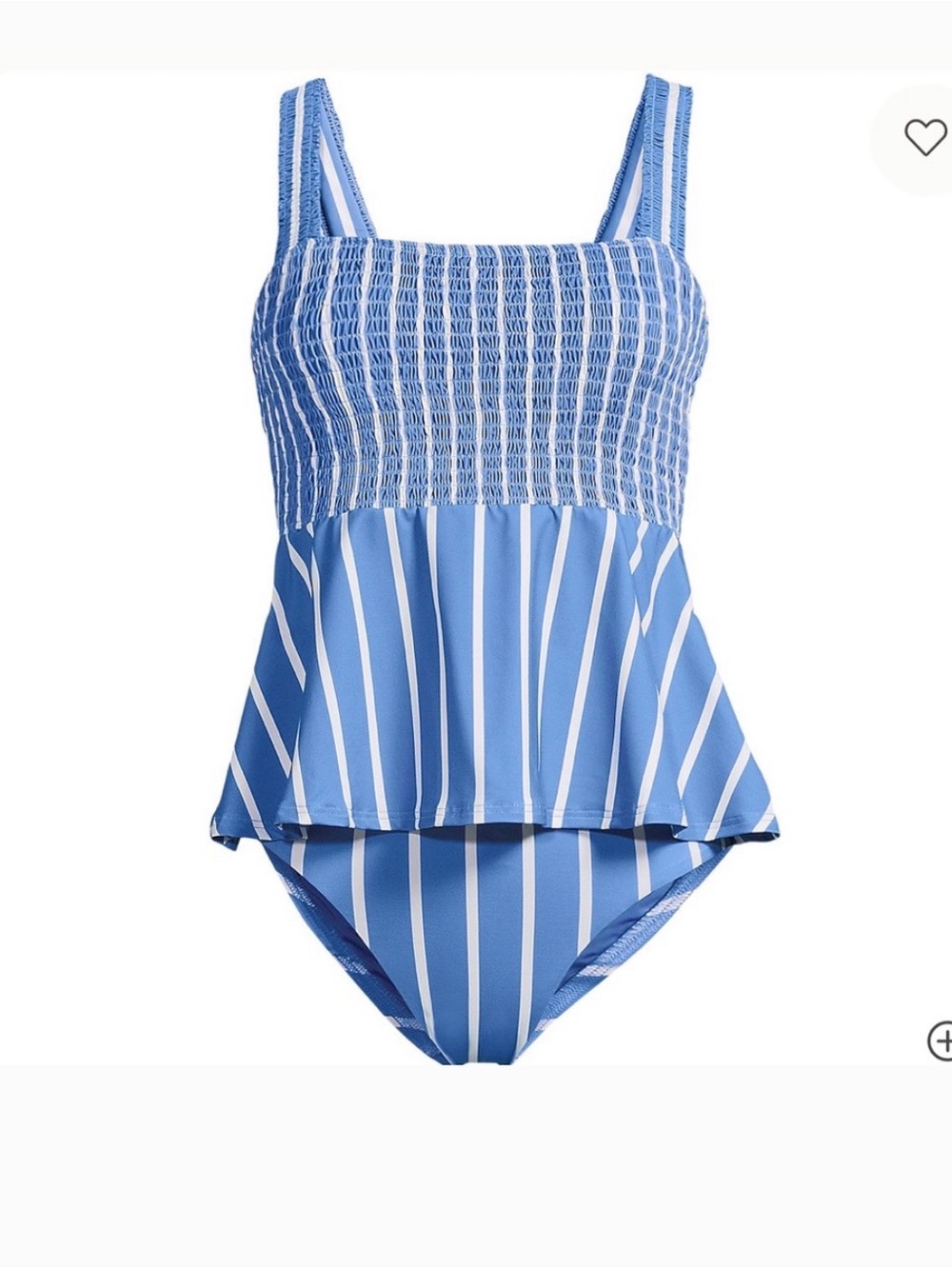 Lands' End - like new  M10/12. White and blue Striped Smocked Tankini set